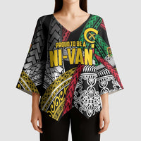 Vanuatu Proud to be Ni-van Personalised Kimono Sleeve Blouse with Mutis En Atan Patterns - Polynesian Pride
