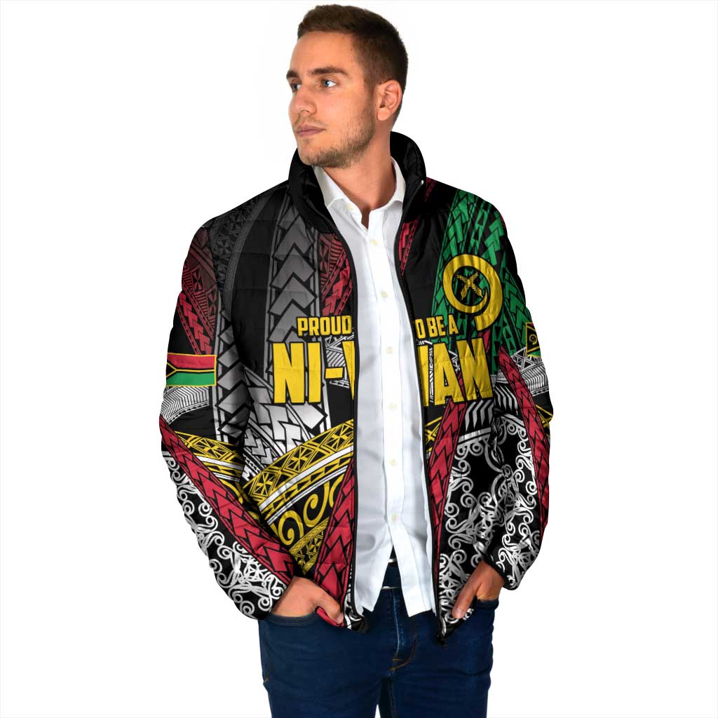Vanuatu Proud to be Ni-van Personalised Padded Jacket with Mutis En Atan Patterns - Polynesian Pride