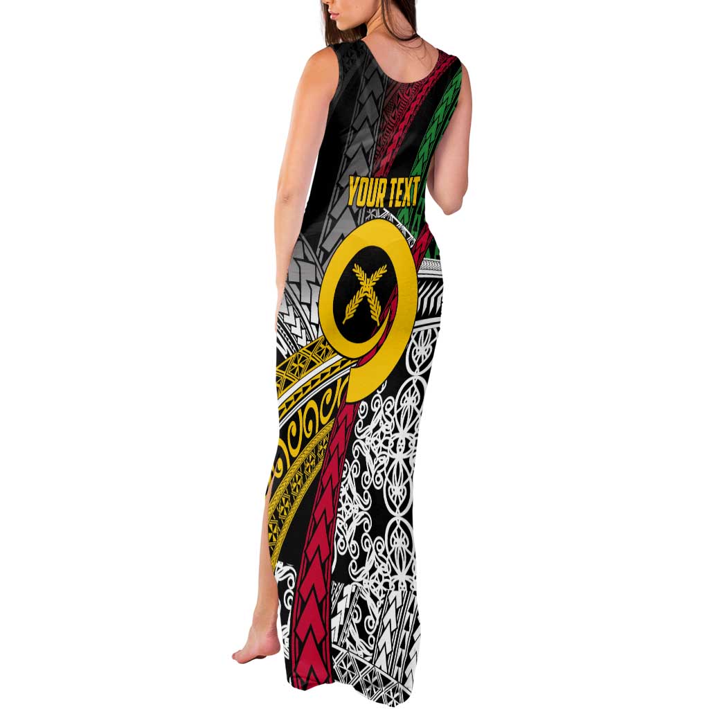 Vanuatu Proud to be Ni-van Personalised Tank Maxi Dress with Mutis En Atan Patterns