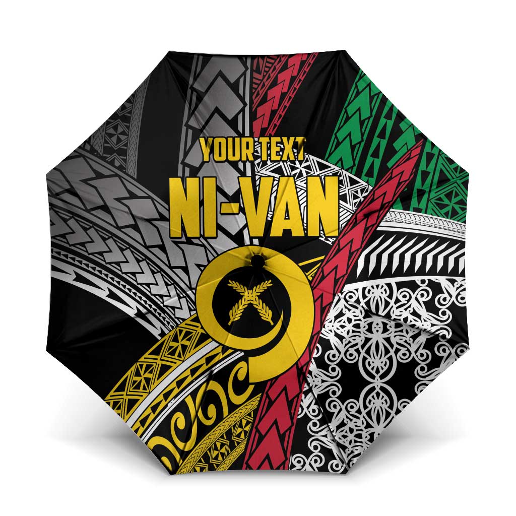 Vanuatu Proud to be Ni-van Personalised Umbrella with Mutis En Atan Patterns - Polynesian Pride