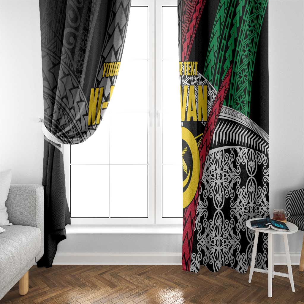 Vanuatu Proud to be Ni-van Personalised Window Curtain with Mutis En Atan Patterns
