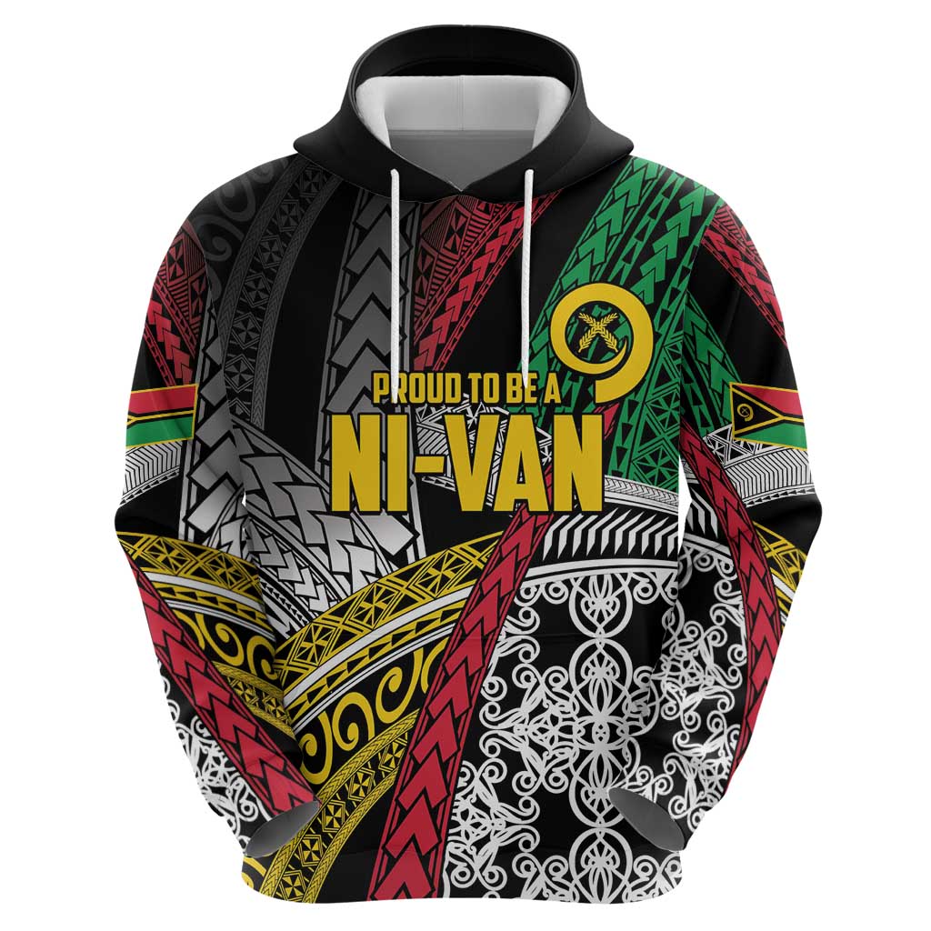 Vanuatu Proud to be Ni-van Personalised Zip Hoodie with Mutis En Atan Patterns
