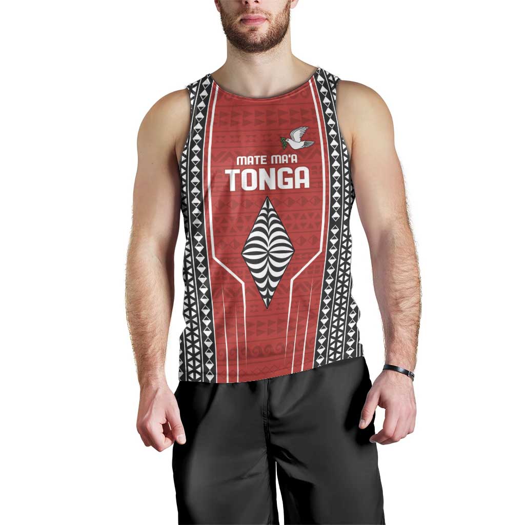 Custom Tonga Rugby Men Tank Top Mate Maa Kupesi Style