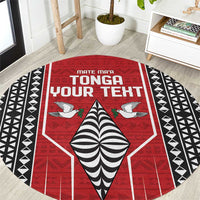 Custom Tonga Rugby Round Carpet Mate Maa Kupesi Style LT9 Red - Polynesian Pride