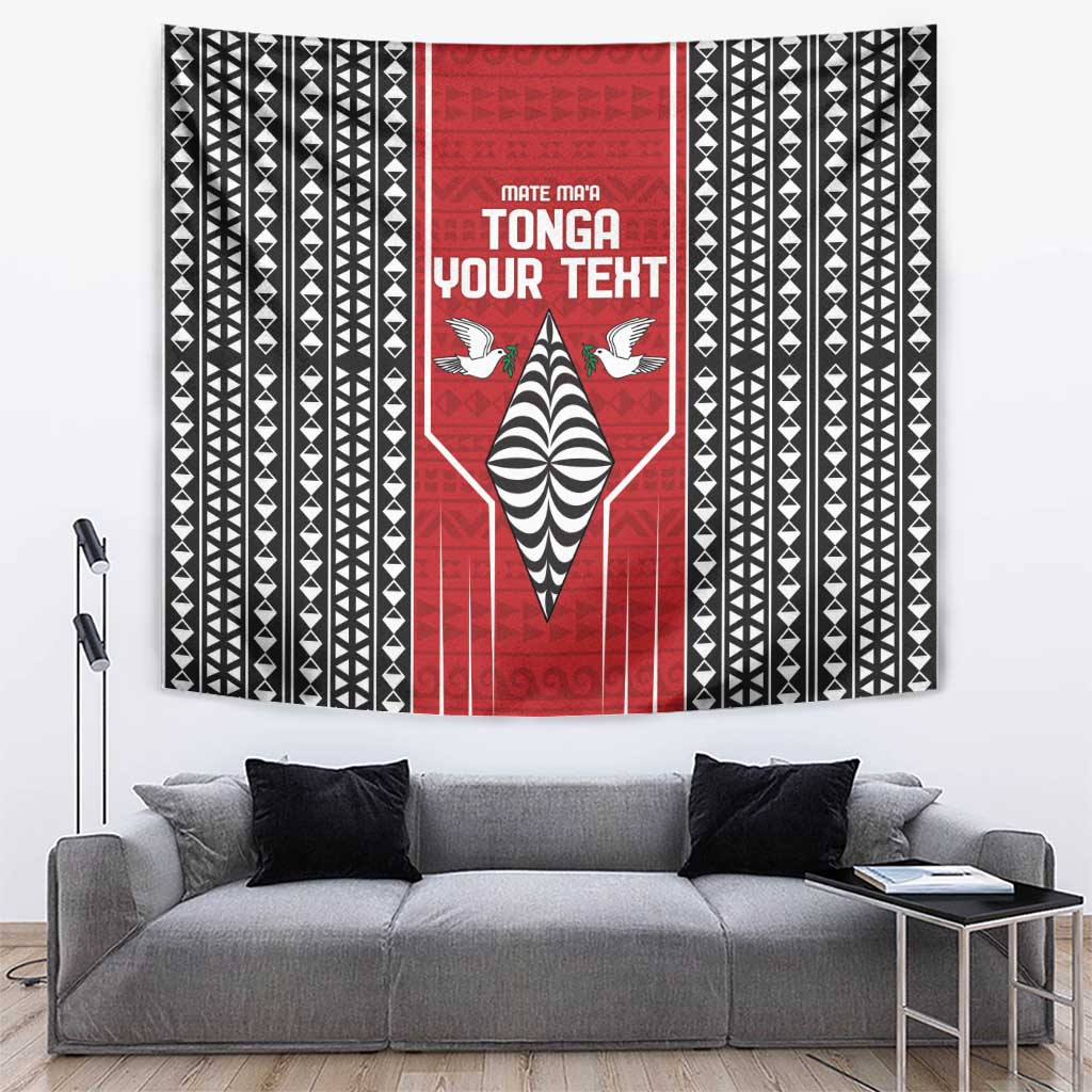 Custom Tonga Rugby Tapestry Mate Maa Kupesi Style LT9 Red - Polynesian Pride