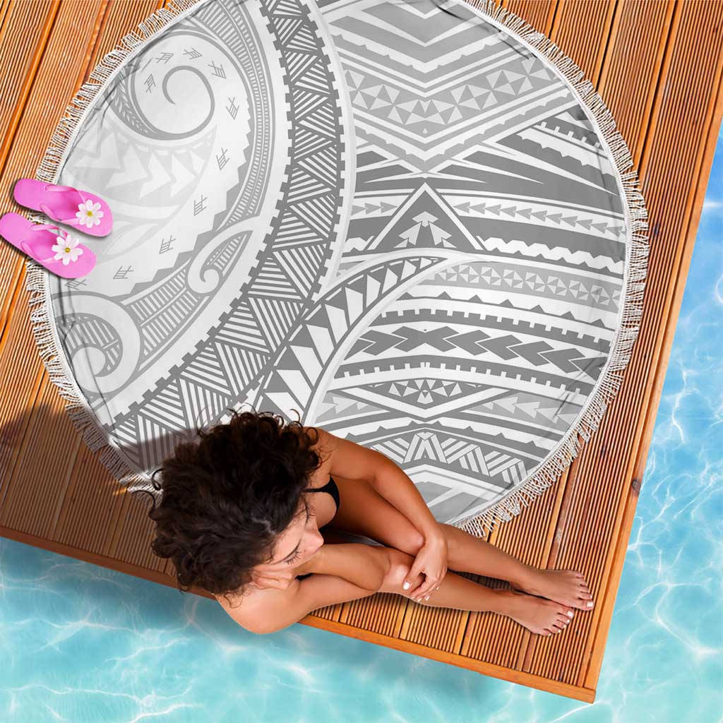 American Samoa White Sunday Beach Blanket Polynesian Lotu Tamaiti - Polynesian Pride