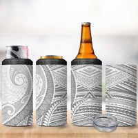 American Samoa White Sunday 4 in 1 Can Cooler Tumbler Polynesian Lotu Tamaiti - Polynesian Pride