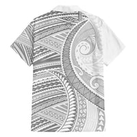 American Samoa White Sunday Family Matching Off Shoulder Maxi Dress and Hawaiian Shirt Polynesian Lotu Tamaiti LT9 - Polynesian Pride