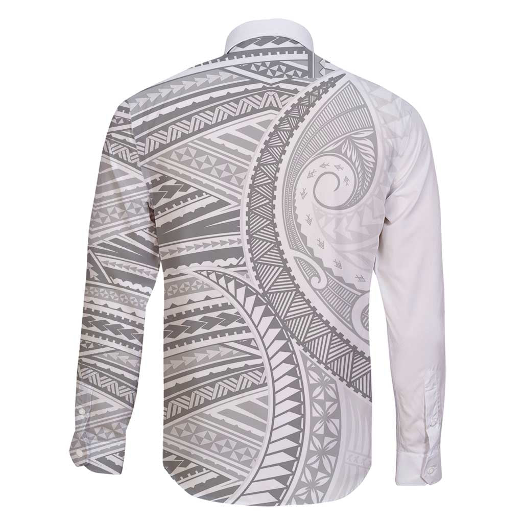 American Samoa White Sunday Family Matching Off Shoulder Maxi Dress and Hawaiian Shirt Polynesian Lotu Tamaiti LT9 - Polynesian Pride