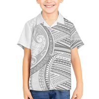 American Samoa White Sunday Family Matching Off Shoulder Maxi Dress and Hawaiian Shirt Polynesian Lotu Tamaiti LT9 Son's Shirt White - Polynesian Pride