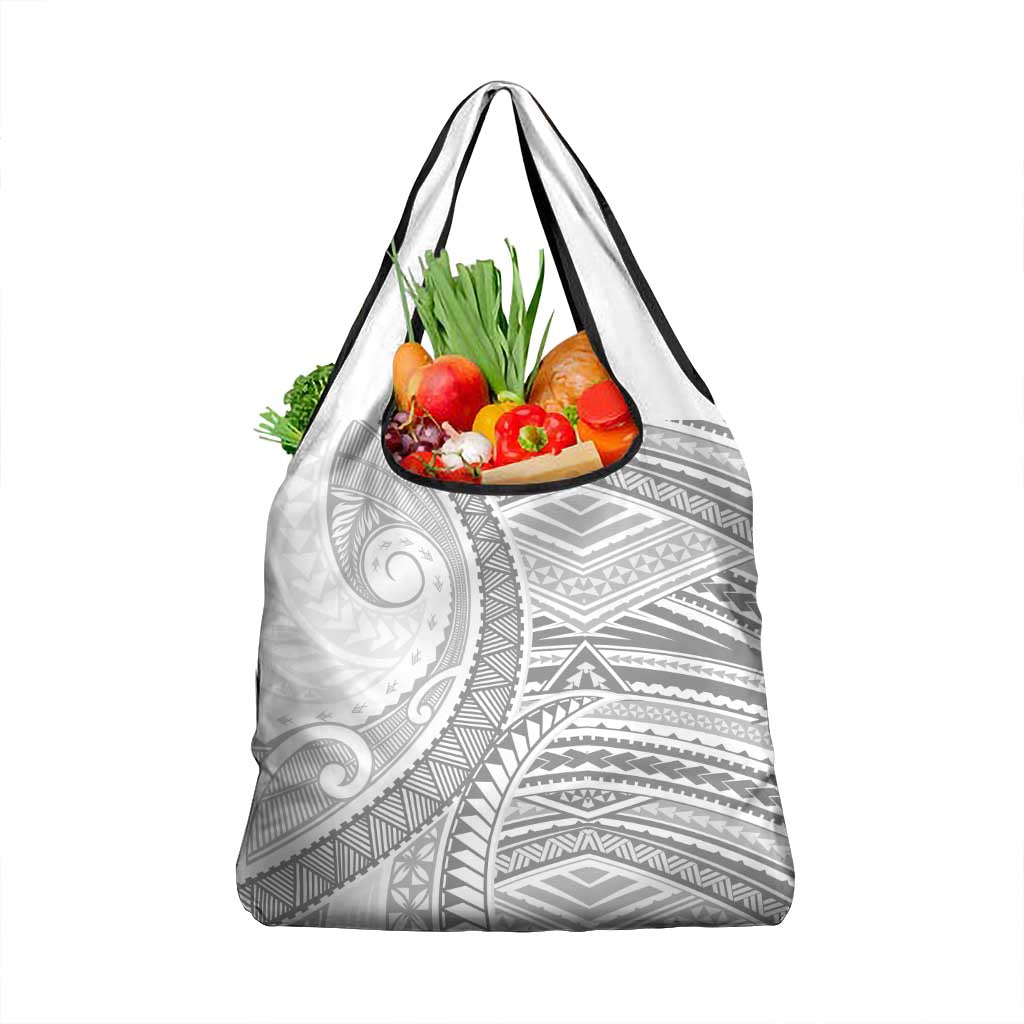 American Samoa White Sunday Grocery Bag Polynesian Lotu Tamaiti - Polynesian Pride