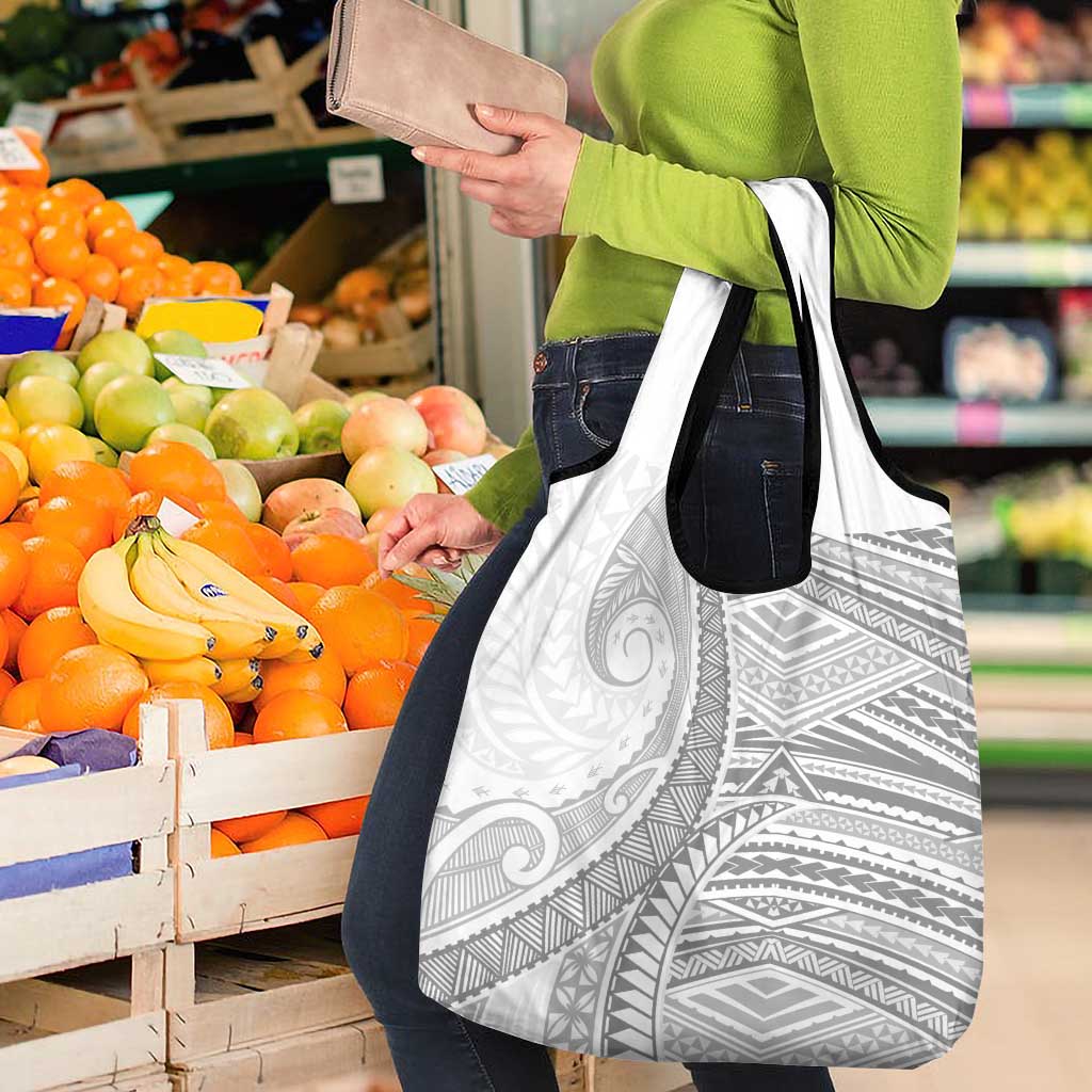 American Samoa White Sunday Grocery Bag Polynesian Lotu Tamaiti - Polynesian Pride