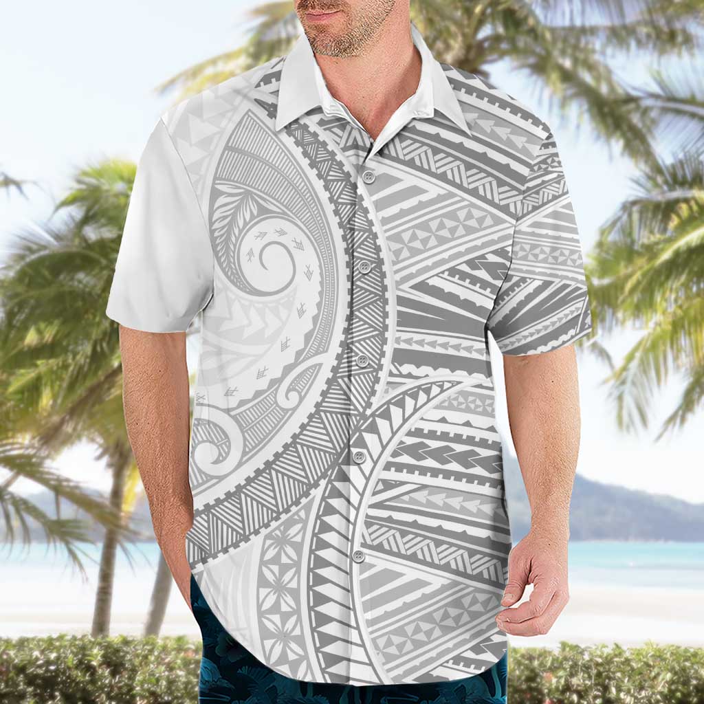 American Samoa White Sunday Hawaiian Shirt Polynesian Lotu Tamaiti - Polynesian Pride