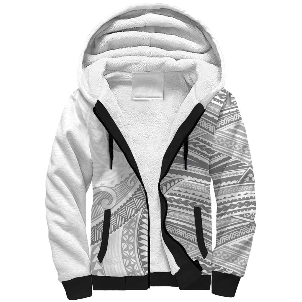American Samoa White Sunday Sherpa Hoodie Polynesian Lotu Tamaiti LT9 Unisex White - Polynesian Pride