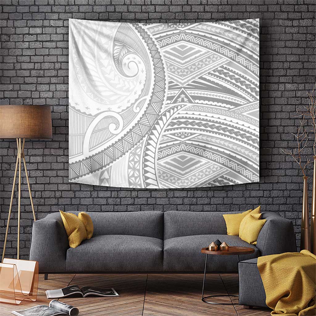 American Samoa White Sunday Tapestry Polynesian Lotu Tamaiti - Polynesian Pride