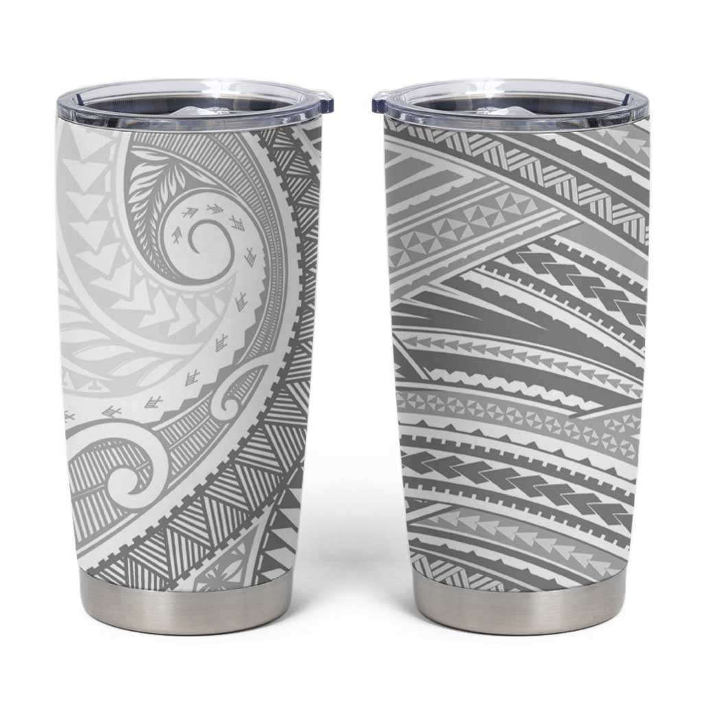 American Samoa White Sunday Tumbler Cup Polynesian Lotu Tamaiti - Polynesian Pride