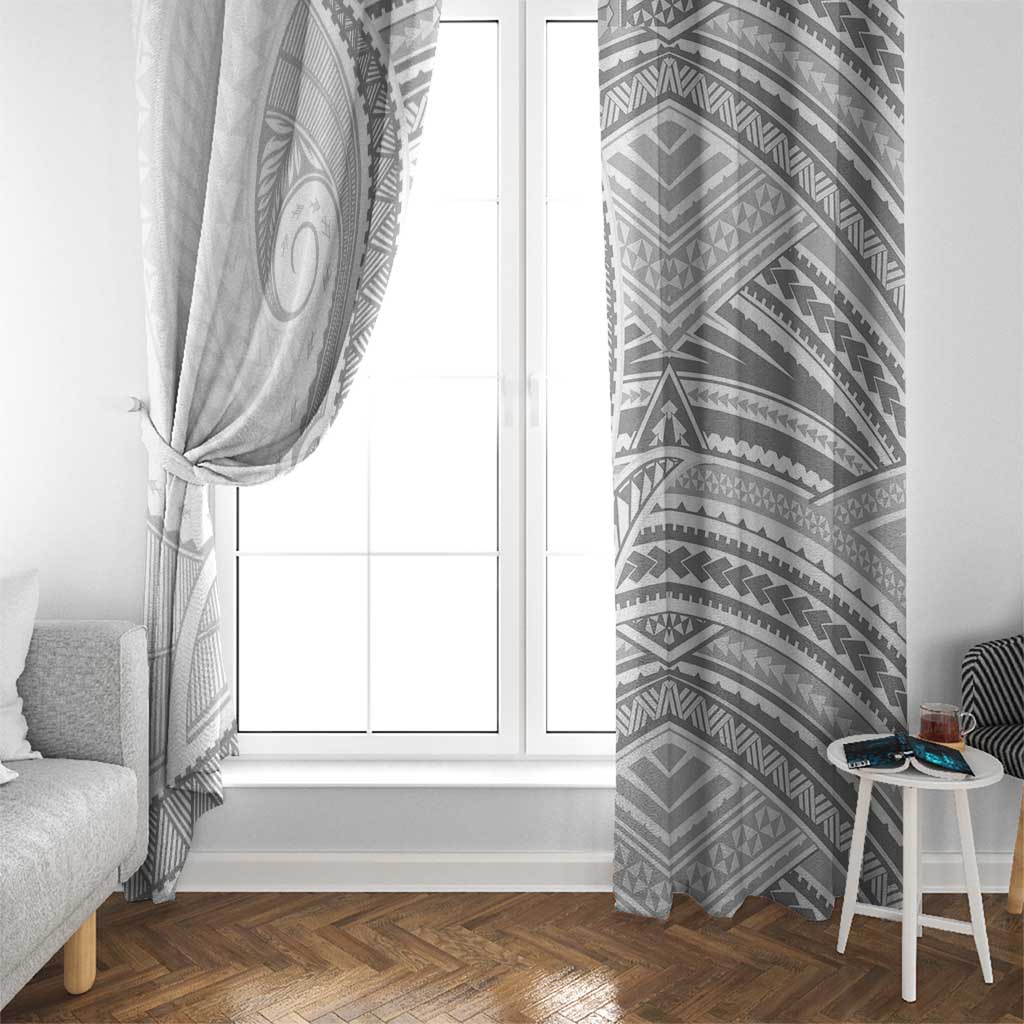 American Samoa White Sunday Window Curtain Polynesian Lotu Tamaiti - Polynesian Pride