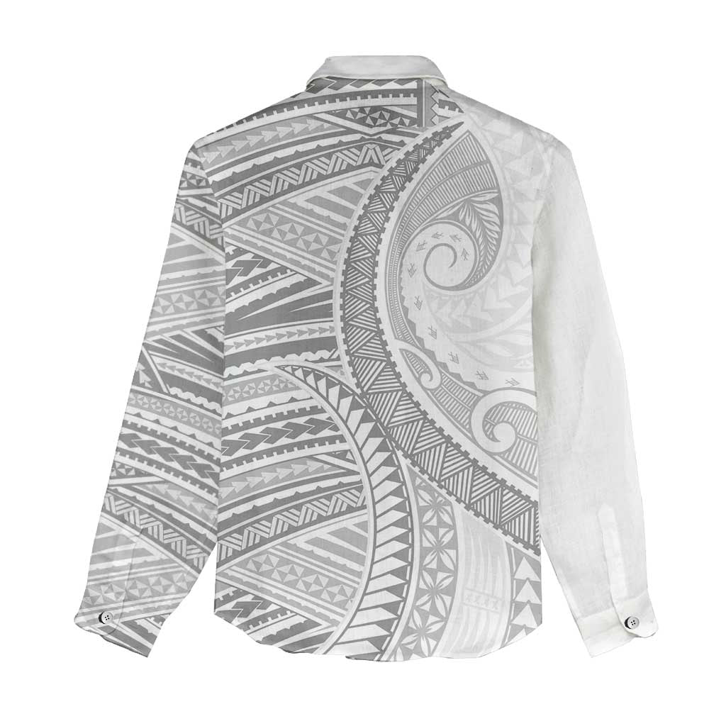 American Samoa White Sunday Women Casual Shirt Polynesian Lotu Tamaiti LT9 - Polynesian Pride