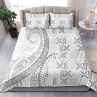 Niue White Sunday Bedding Set Niuean Lotu Tamaiti Hiapo Pattern - Polynesian Pride
