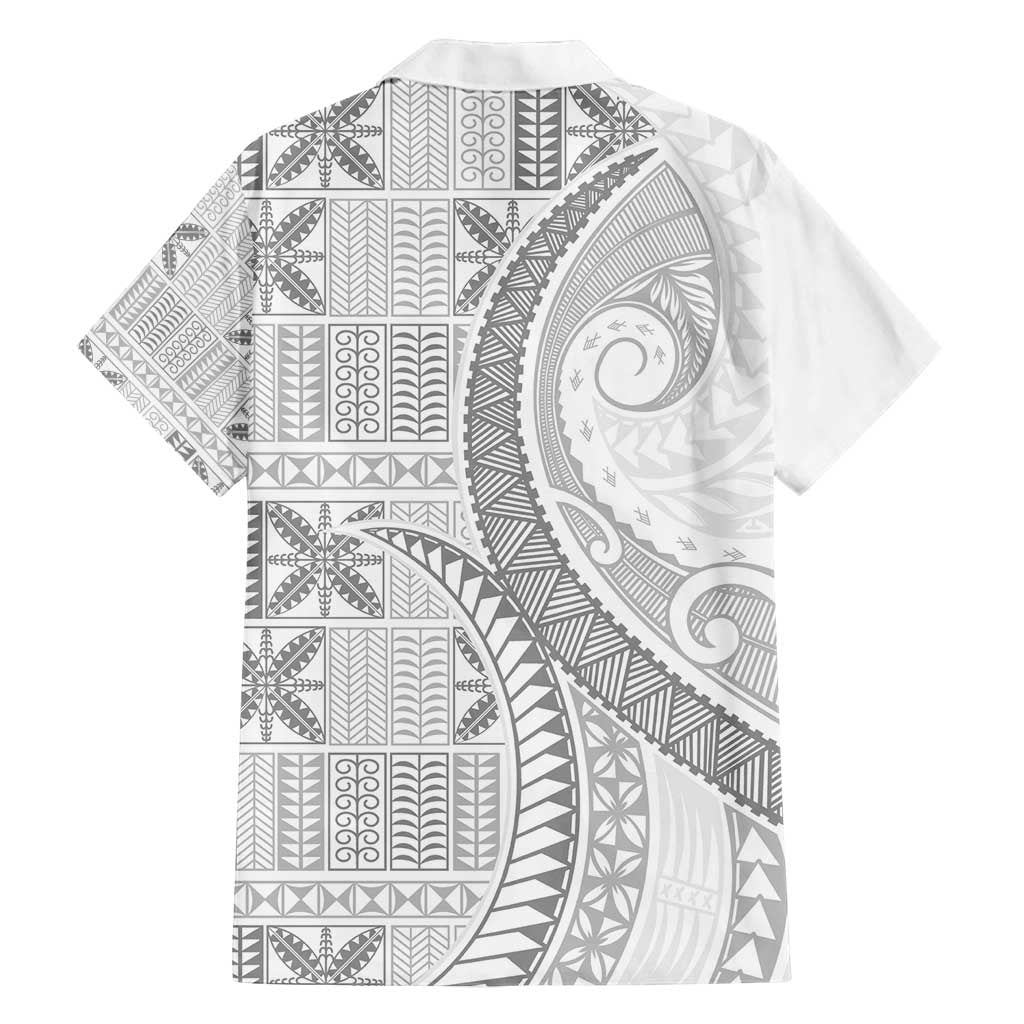 Niue White Sunday Family Matching Puletasi and Hawaiian Shirt Niuean Lotu Tamaiti Hiapo Pattern - Polynesian Pride