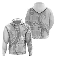 Niue White Sunday Hoodie Niuean Lotu Tamaiti Hiapo Pattern - Polynesian Pride