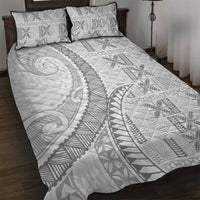 Niue White Sunday Quilt Bed Set Niuean Lotu Tamaiti Hiapo Pattern - Polynesian Pride