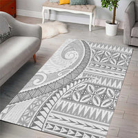 Polynesian White Sunday Area Rug Lotu Tamaiti Melanesian Pattern - Polynesian Pride
