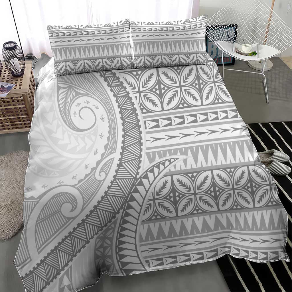 Polynesian White Sunday Bedding Set Lotu Tamaiti Melanesian Pattern - Polynesian Pride