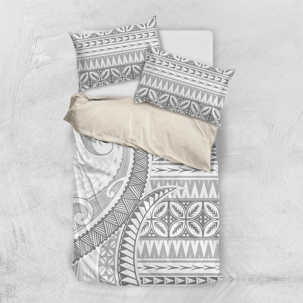 Polynesian White Sunday Bedding Set Lotu Tamaiti Melanesian Pattern - Polynesian Pride