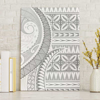 Polynesian White Sunday Canvas Wall Art Lotu Tamaiti Melanesian Pattern - Polynesian Pride