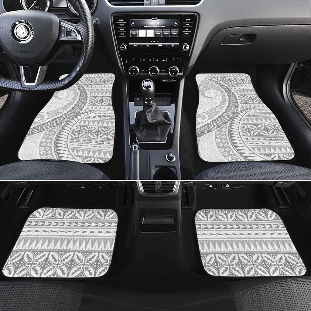Polynesian White Sunday Car Mats Lotu Tamaiti Melanesian Pattern - Polynesian Pride