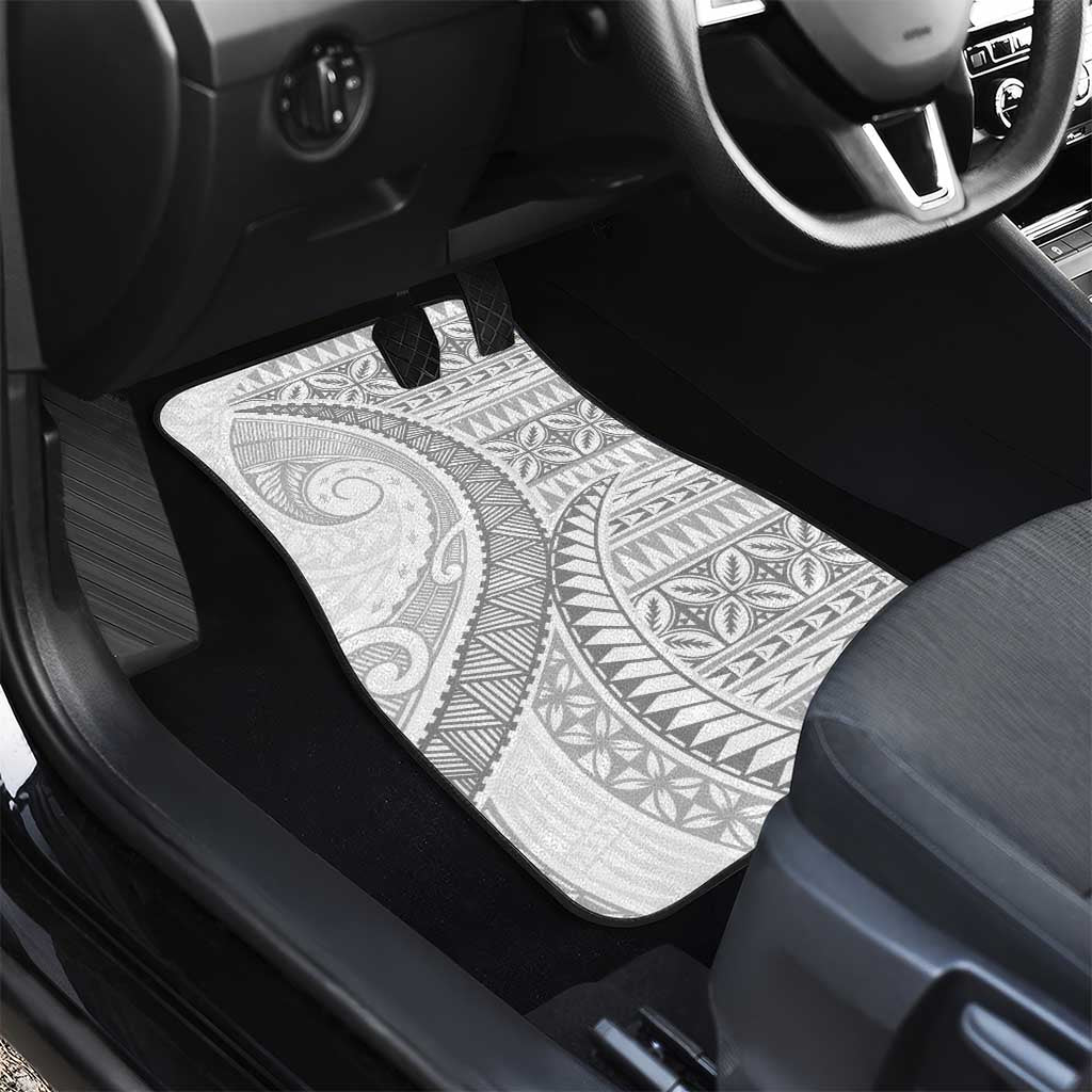 Polynesian White Sunday Car Mats Lotu Tamaiti Melanesian Pattern - Polynesian Pride