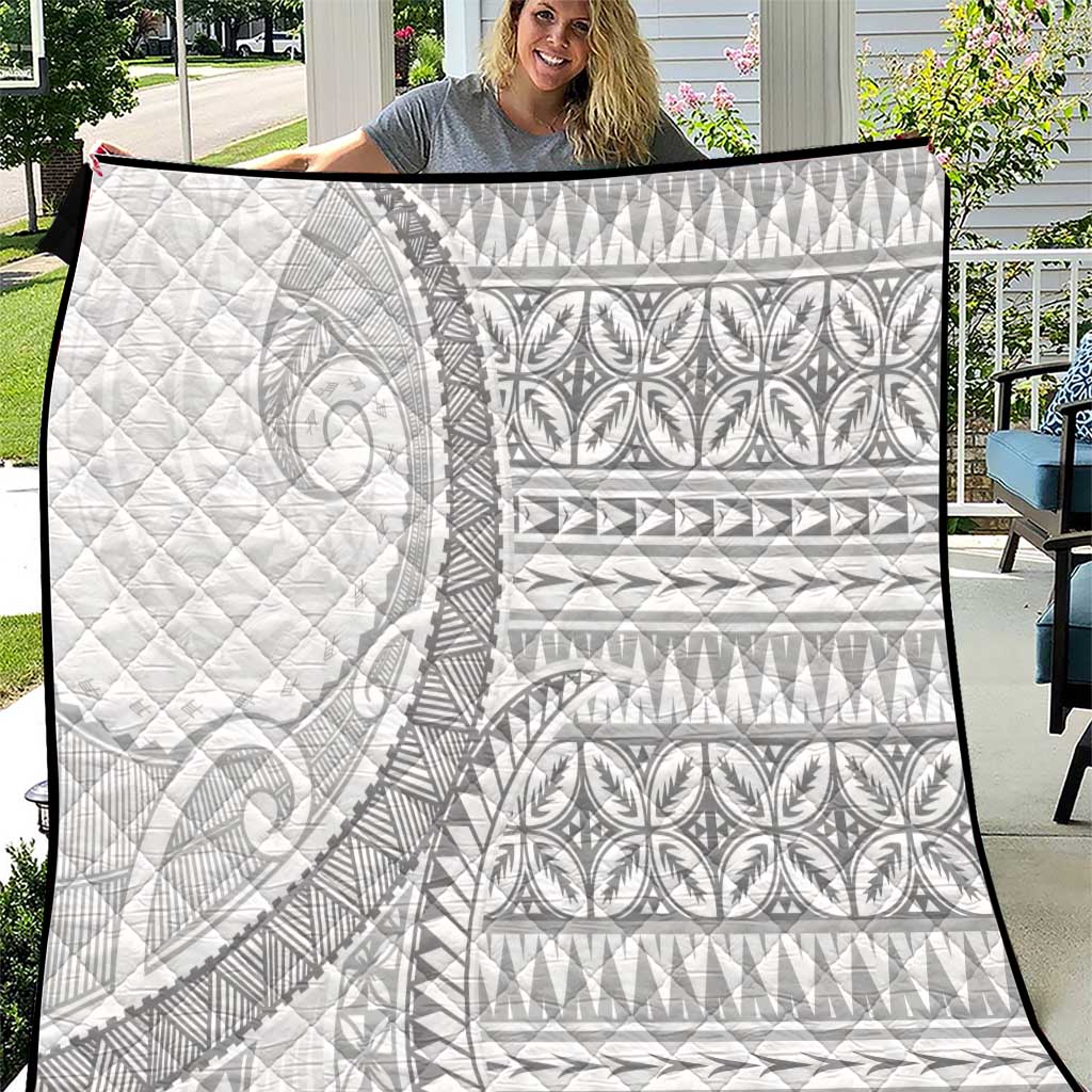 Polynesian White Sunday Quilt Lotu Tamaiti Melanesian Pattern - Polynesian Pride