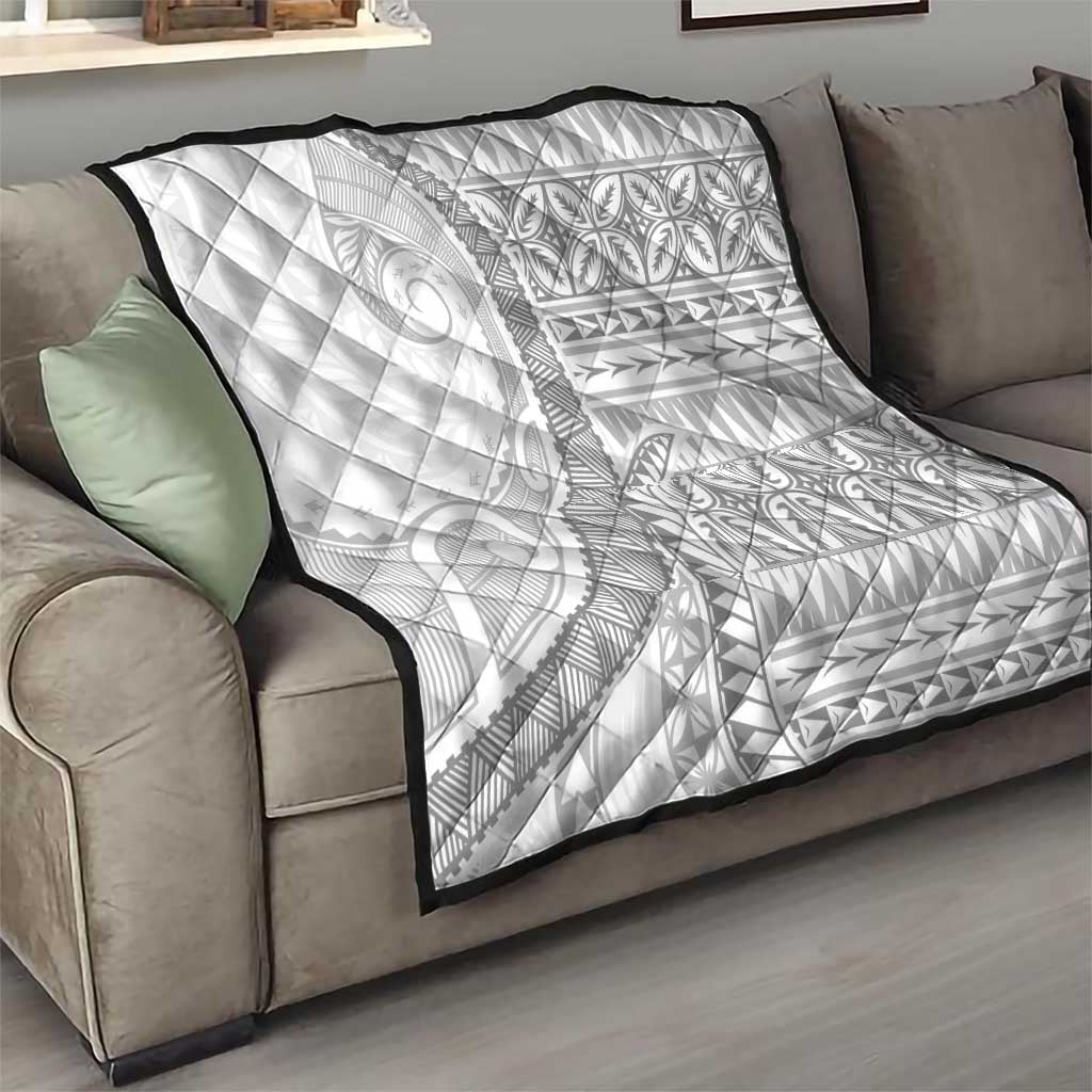 Polynesian White Sunday Quilt Lotu Tamaiti Melanesian Pattern - Polynesian Pride