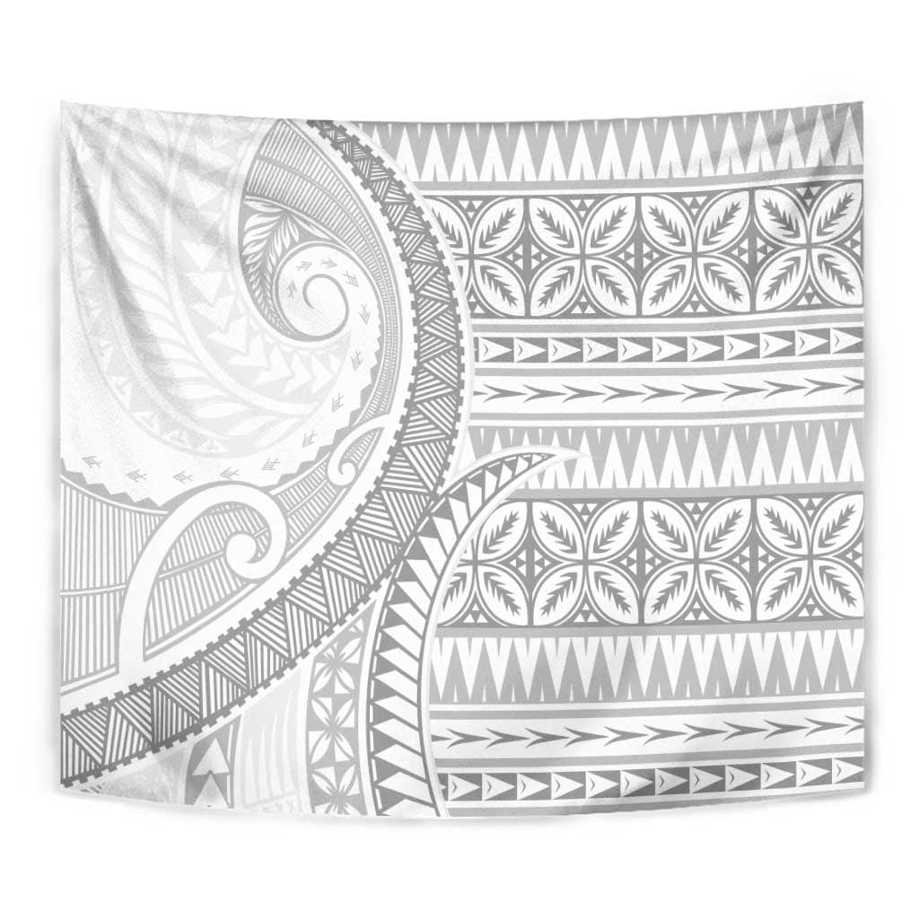 Polynesian White Sunday Tapestry Lotu Tamaiti Melanesian Pattern - Polynesian Pride