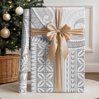 Polynesian White Sunday Wrapping Paper Lotu Tamaiti Melanesian Pattern - Polynesian Pride
