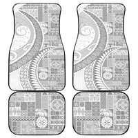 Samoa Siapo White Sunday Car Mats Lotu Tamaiti Polynesian White Pattern - Polynesian Pride