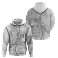 Samoa Siapo White Sunday Hoodie Lotu Tamaiti Polynesian White Pattern - Polynesian Pride