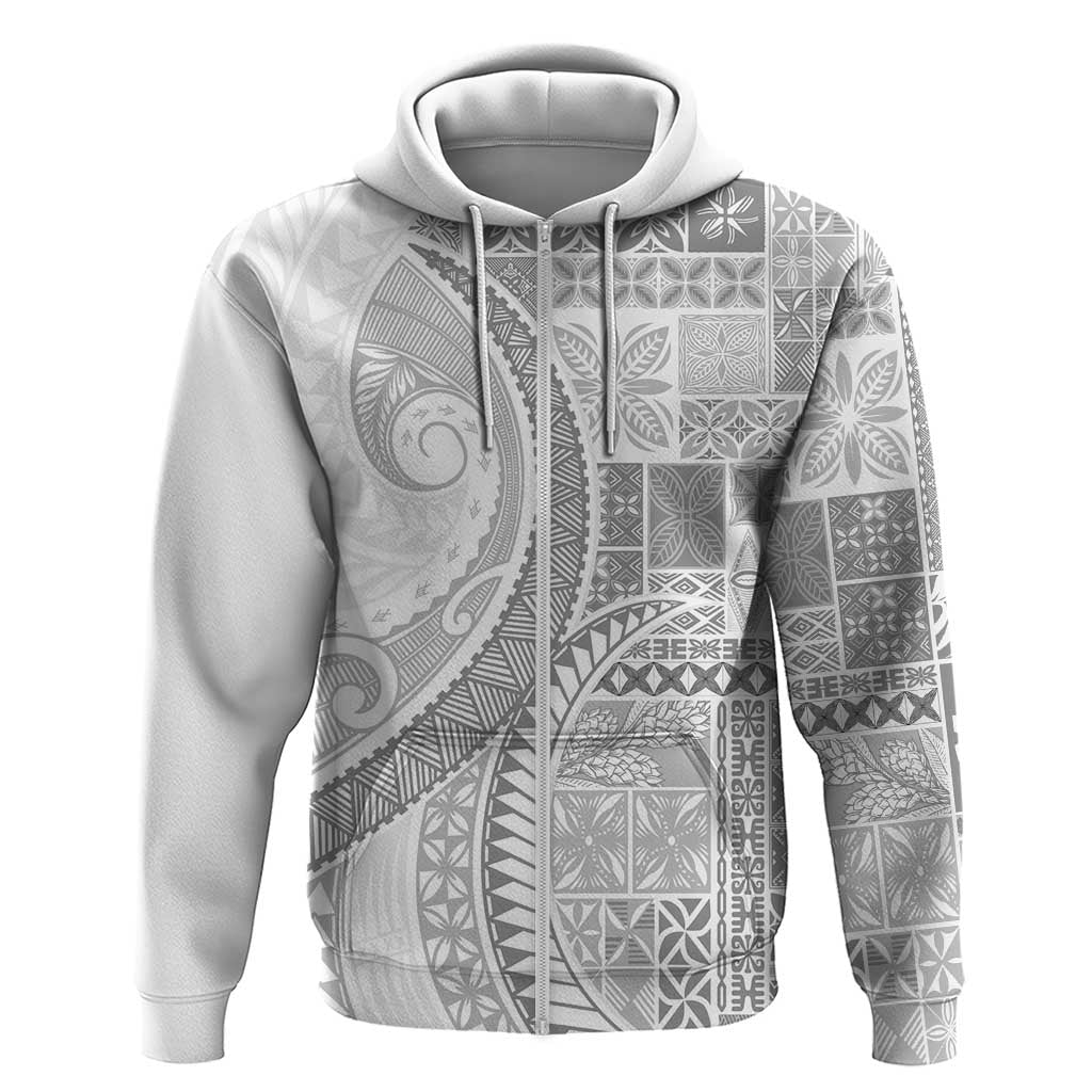 Samoa Siapo White Sunday Hoodie Lotu Tamaiti Polynesian White Pattern - Polynesian Pride