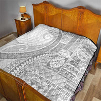 Samoa Siapo White Sunday Quilt Lotu Tamaiti Polynesian White Pattern - Polynesian Pride