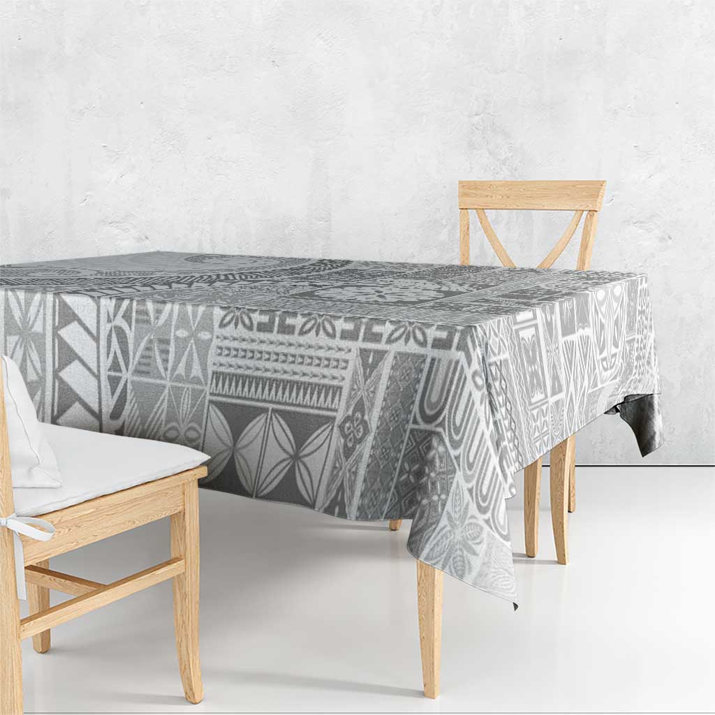 Samoa Siapo White Sunday Tablecloth Lotu Tamaiti Polynesian White Pattern - Polynesian Pride