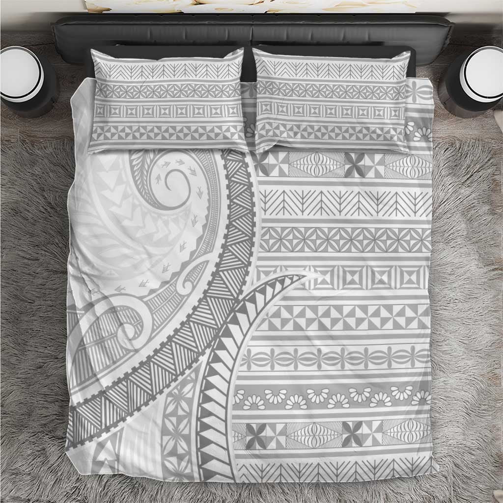 Tokelau White Sunday Bedding Set Lotu Tamaiti Ngatu Tokelau Feletoa Manulua - Polynesian Pride