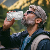 Tokelau White Sunday 4 in 1 Can Cooler Tumbler Lotu Tamaiti Ngatu Tokelau Feletoa Manulua - Polynesian Pride