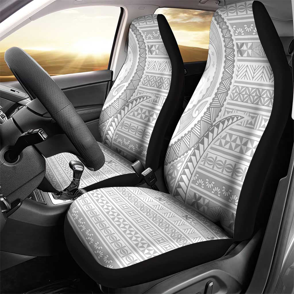 Tokelau White Sunday Car Seat Cover Lotu Tamaiti Ngatu Tokelau Feletoa Manulua - Polynesian Pride