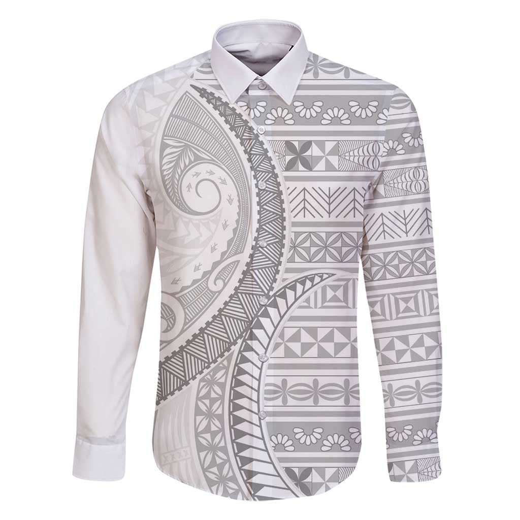 Tokelau White Sunday Family Matching Mermaid Dress and Hawaiian Shirt Lotu Tamaiti Ngatu Tokelau Feletoa Manulua - Polynesian Pride