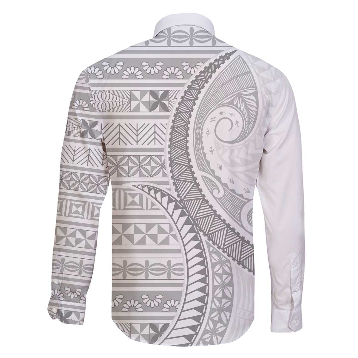 Tokelau White Sunday Family Matching Off The Shoulder Long Sleeve Dress and Hawaiian Shirt Lotu Tamaiti Ngatu Tokelau Feletoa Manulua LT9 - Polynesian Pride