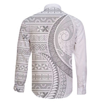 Tokelau White Sunday Family Matching Off The Shoulder Long Sleeve Dress and Hawaiian Shirt Lotu Tamaiti Ngatu Tokelau Feletoa Manulua LT9 - Polynesian Pride