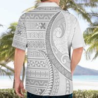 Tokelau White Sunday Hawaiian Shirt Lotu Tamaiti Ngatu Tokelau Feletoa Manulua - Polynesian Pride