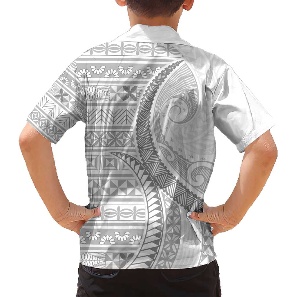 Tokelau White Sunday Hawaiian Shirt Lotu Tamaiti Ngatu Tokelau Feletoa Manulua - Polynesian Pride
