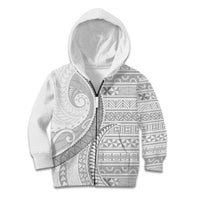 Tokelau White Sunday Kid Hoodie Lotu Tamaiti Ngatu Tokelau Feletoa Manulua - Polynesian Pride